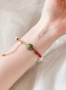 【一砚梨花雨】一味良方原创小众手链新年玛瑙串珠手工新中式手串