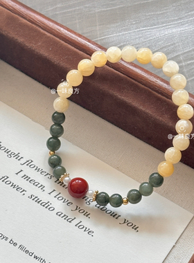 【枕边书】原创新中式手作饰品小众男女款手工南红串珠手串