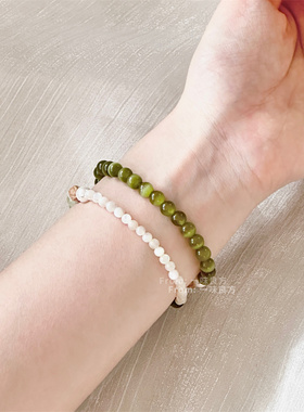 【浔花期絮】一味良方原创女生闺蜜手工手链小众复古猫眼石手串