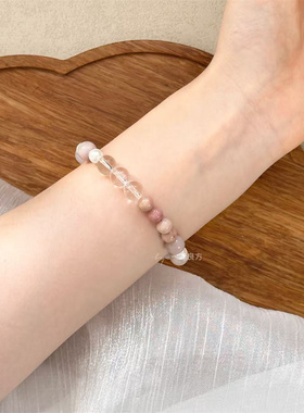 【蔷薇梦境】一味良方原创温柔粉色手链女生樱花玛瑙串珠手串