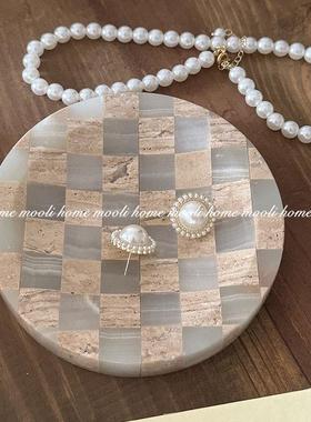 mooli home 轻奢首饰托盘ins摆件设计师高档大理石装饰耳环收纳盒