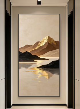 现代简约日照金山玄关砂岩画