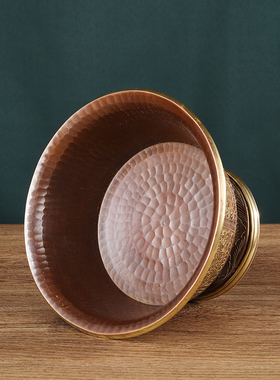 热销供水杯供佛杯尼泊尔纯铜手工古色雕花高脚供水碗供水杯观音供