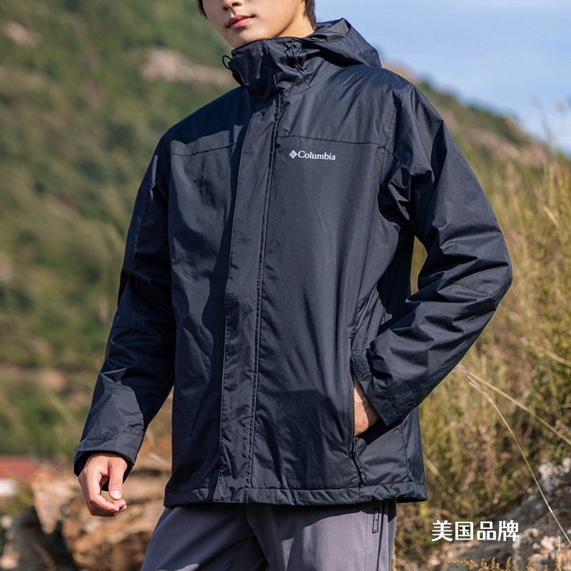 【自营】哥伦比亚冲锋衣男装三合一冬季保暖休闲服可拆卸运动外套 - 图2