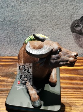 陶瓷工艺品  石湾公仔 牛 大利丰年  生肖牛