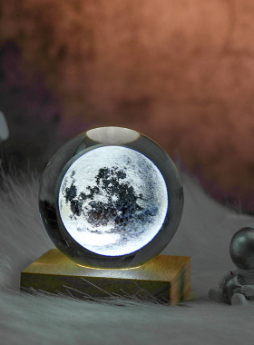 水晶球办公室桌面小摆件透明转运月球创意玻璃装饰品生日礼物女生