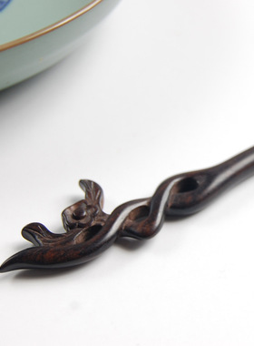 New Ancient Chinese Hairpin Sticks Carving Blackwood Simple