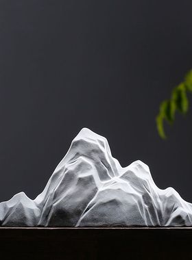 新中式陶瓷假山摆件微景观盆景
