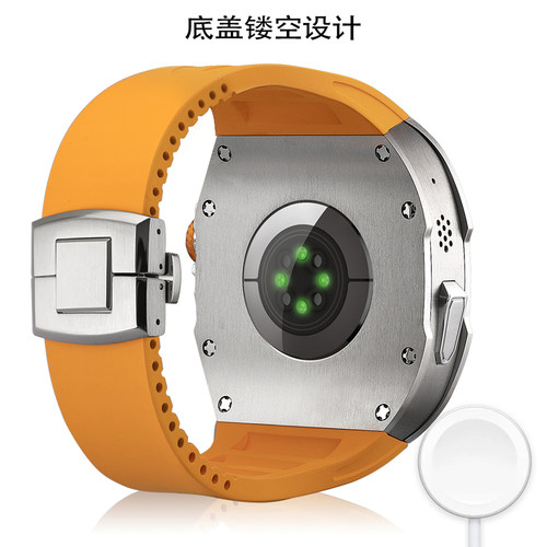 适用AppleWatch Ultra3碳纤维保护壳苹果手表一体表带iWatchUltra2代表壳全包防摔iWatch钛金属高级感改装 - 图1