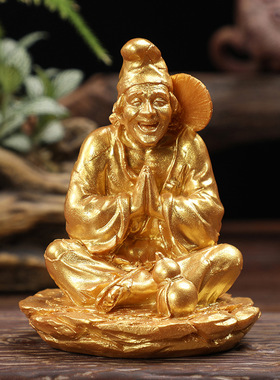 汽车小摆件济公装饰品创意可爱摇头活佛车载家居茶台茶盘禅意茶宠