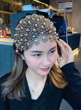 钉珠蕾丝发带白发碎发头套束发