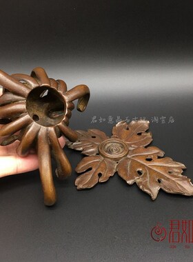 极速仿古铜器 菊花造型香炉摆件 创意小香炉大花朵塔香香薰炉铜炉