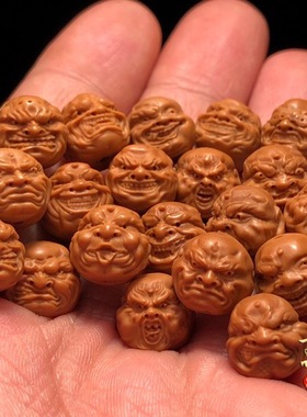 猴头手串雕刻恶僧核雕怒佛弥勒佛手链野生文玩小核桃非桃核橄榄核