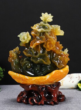 好货现代创意家居装饰荷花路路连科工艺品招财客厅玄关开业礼品摆