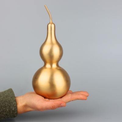 铜葫芦摆件纯铜葫芦挂件八卦葫芦空心开口铜葫。