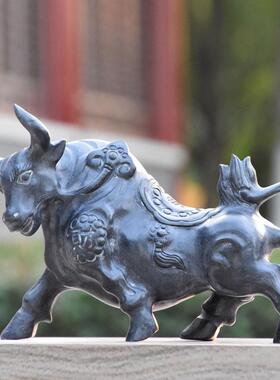 石头牛摆件镇宅牛气冲天石材青石雕刻牛办公室招财石雕十二生肖牛