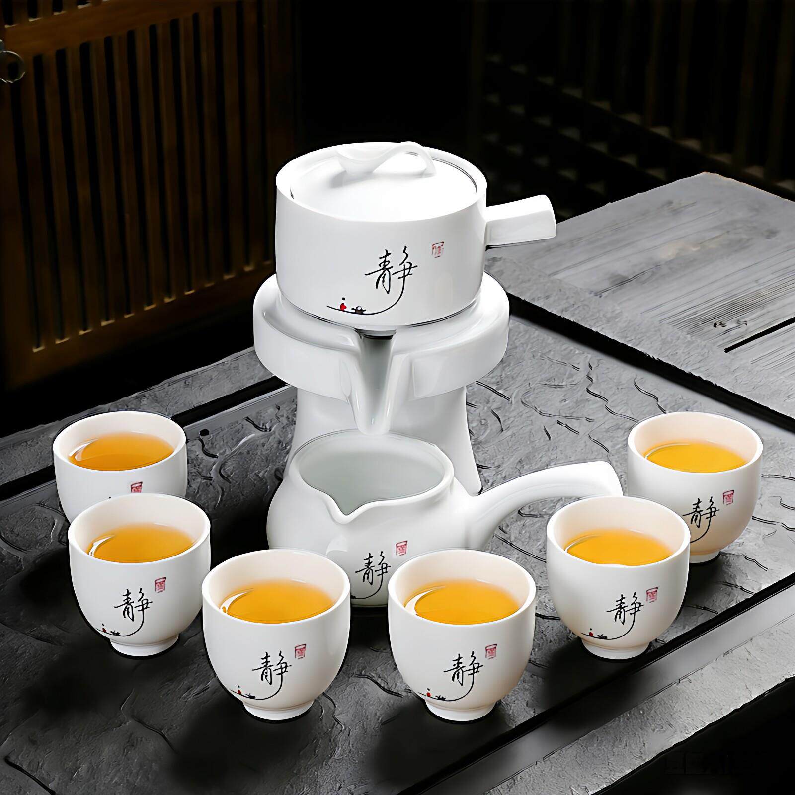 Lazy automatic tea set creative instant success teapot set household ceramic kung fu tea set teapot anti-scalding hands