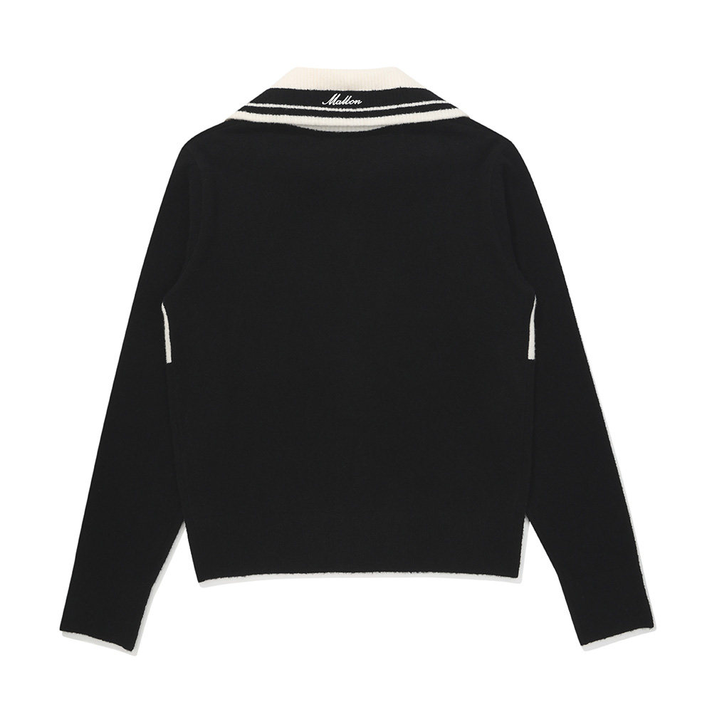 韩国MALBON高尔夫女装时尚翻领半拉链长袖针织衫运动休闲高弹保暖,淘宝优惠券,粉丝福利购,淘宝优惠卷