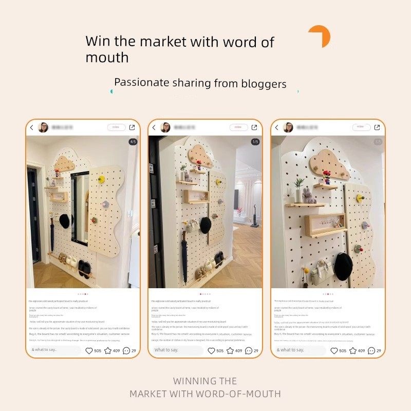 Best-selling carpenter's uncle's integrated hole-in-the-wall mirror entryway home full-length mirror to store and hang clothes