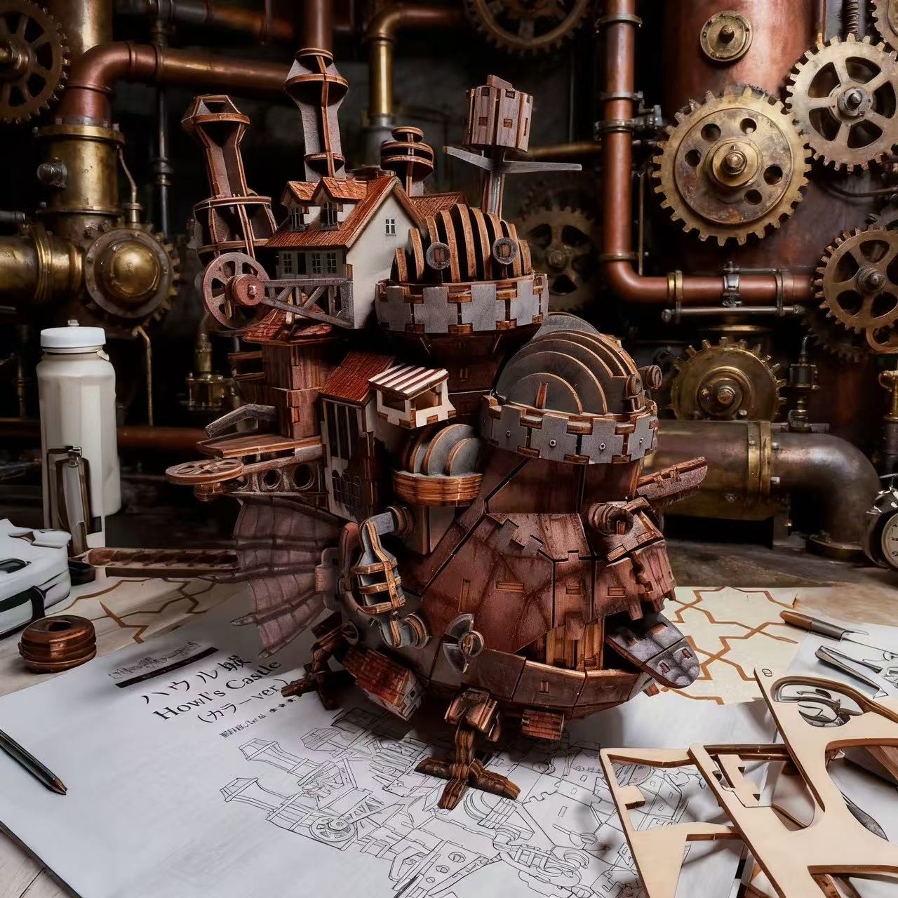 哈尔的移动城堡宫崎骏木质拼装模型摆件3d立体益智拼图女玩具礼物 - 图2