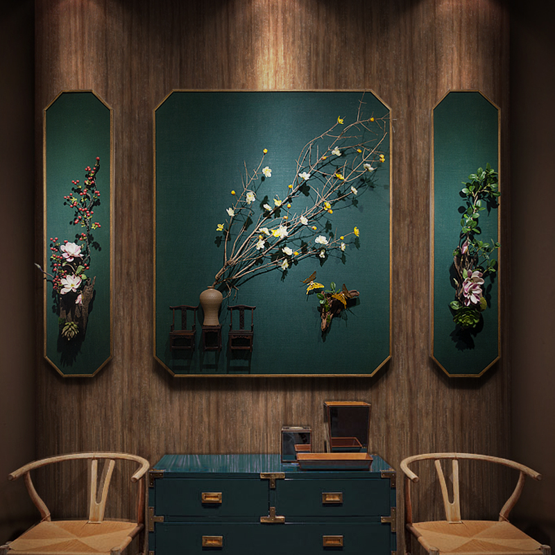 创意墙面装饰新中式客厅书房背景墙装饰挂件墙上花壁挂墙壁装饰品 - 图0