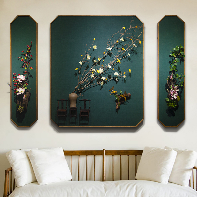 创意墙面装饰新中式客厅书房背景墙装饰挂件墙上花壁挂墙壁装饰品 - 图1