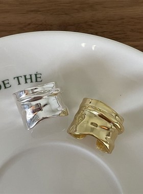 林有有 韩版925纯银重工宽面戒指手饰女 极简女设计感ins网红戒子