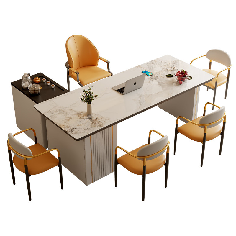 轻奢岛台茶桌一体现代高级感办公室茶桌椅组合家用高端岩板泡茶桌,淘宝优惠券,粉丝福利购,淘宝优惠卷