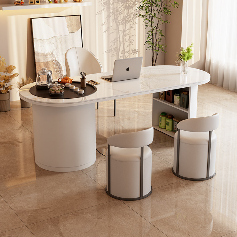 阳台岩板茶桌椅组合一桌五椅现代简约轻奢家用小茶台办公泡茶桌,淘宝优惠券,粉丝福利购,淘宝优惠卷