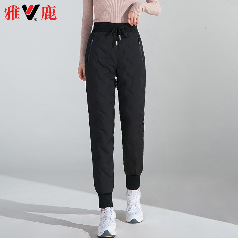 雅鹿羽绒裤女时尚2024年新款加厚保暖雪乡旅游防寒双面羽绒裤外穿