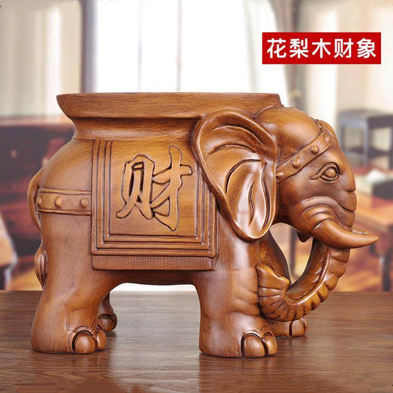 实木雕刻大象换鞋凳，木制大象饰品一对，落地门厅，客厅，工艺品,淘宝优惠券,粉丝福利购,淘宝优惠卷