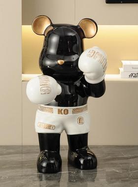 拳击馆暴力熊存钱罐健身房格斗馆落地大摆件开业礼物家居装饰礼品