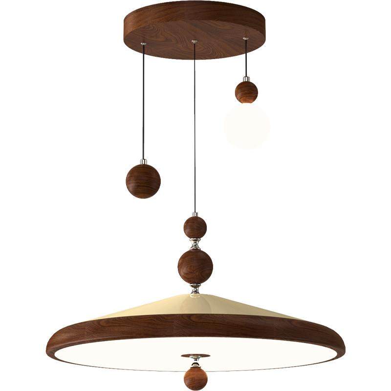 饭厅灯北欧覆古艺术胡桃木纹飞碟灯具个性创意魔豆中古风餐桌吊灯,淘宝优惠券,粉丝福利购,淘宝优惠卷