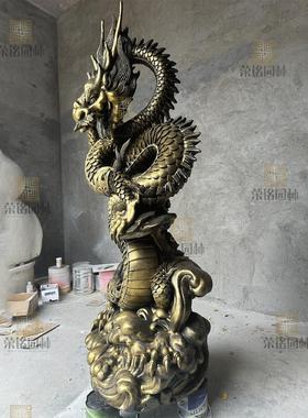 玻璃钢龙腾四海流水喷泉摆件户外庭院景观装饰大型落地喷水龙雕塑