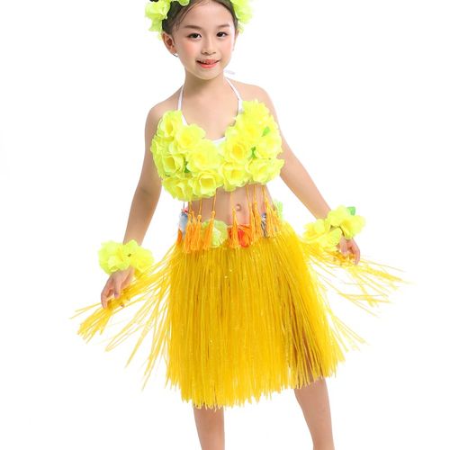 海草舞六一儿童夏威夷草裙舞演出服幼儿园舞蹈套装裙子环保道具服 - 图2