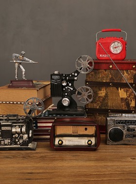 热销复古怀旧桌面小摆件老式物件微缩模型电视柜酒柜办公室家居装