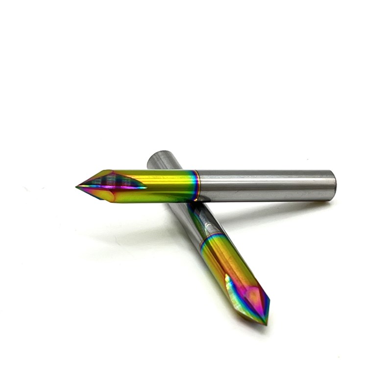 热销钨钢倒角刀120度90度60度直槽三刃铝用加硬涂层定心定点倒角 - 图1