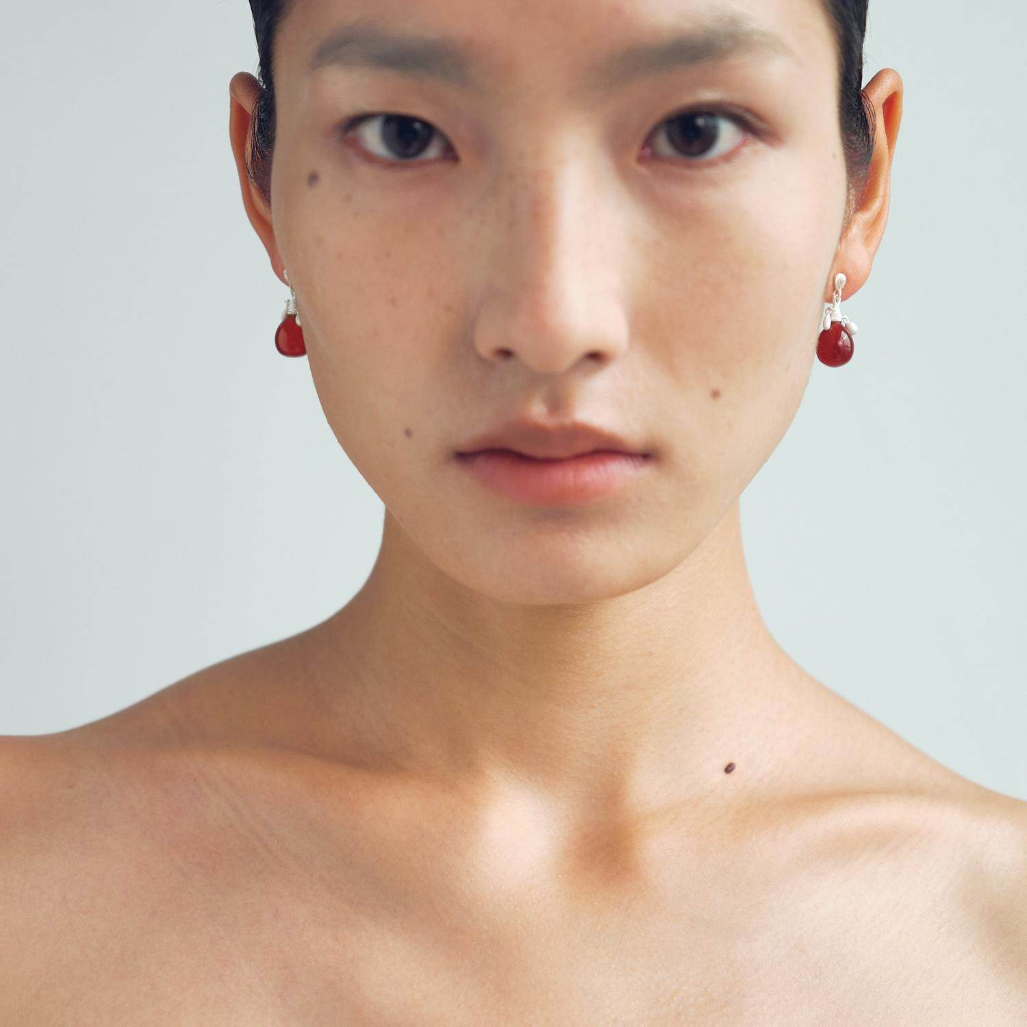 OLIO E ACETO油醋汁 · 新年纯银红玛瑙圆球耳环 新年礼物,淘宝优惠券,粉丝福利购,淘宝优惠卷