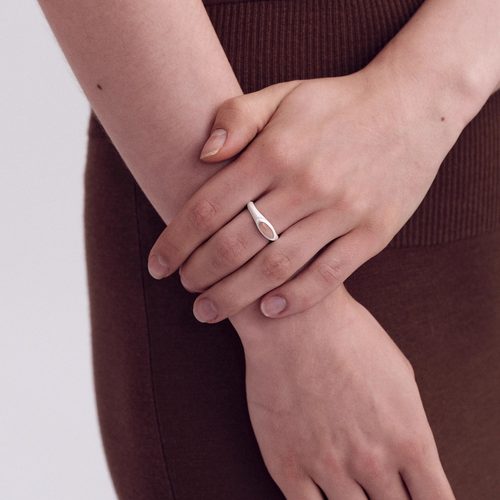 OLIO E ACETO油醋汁 七夕系列·纯银橙月光卫星戒指 - 图0