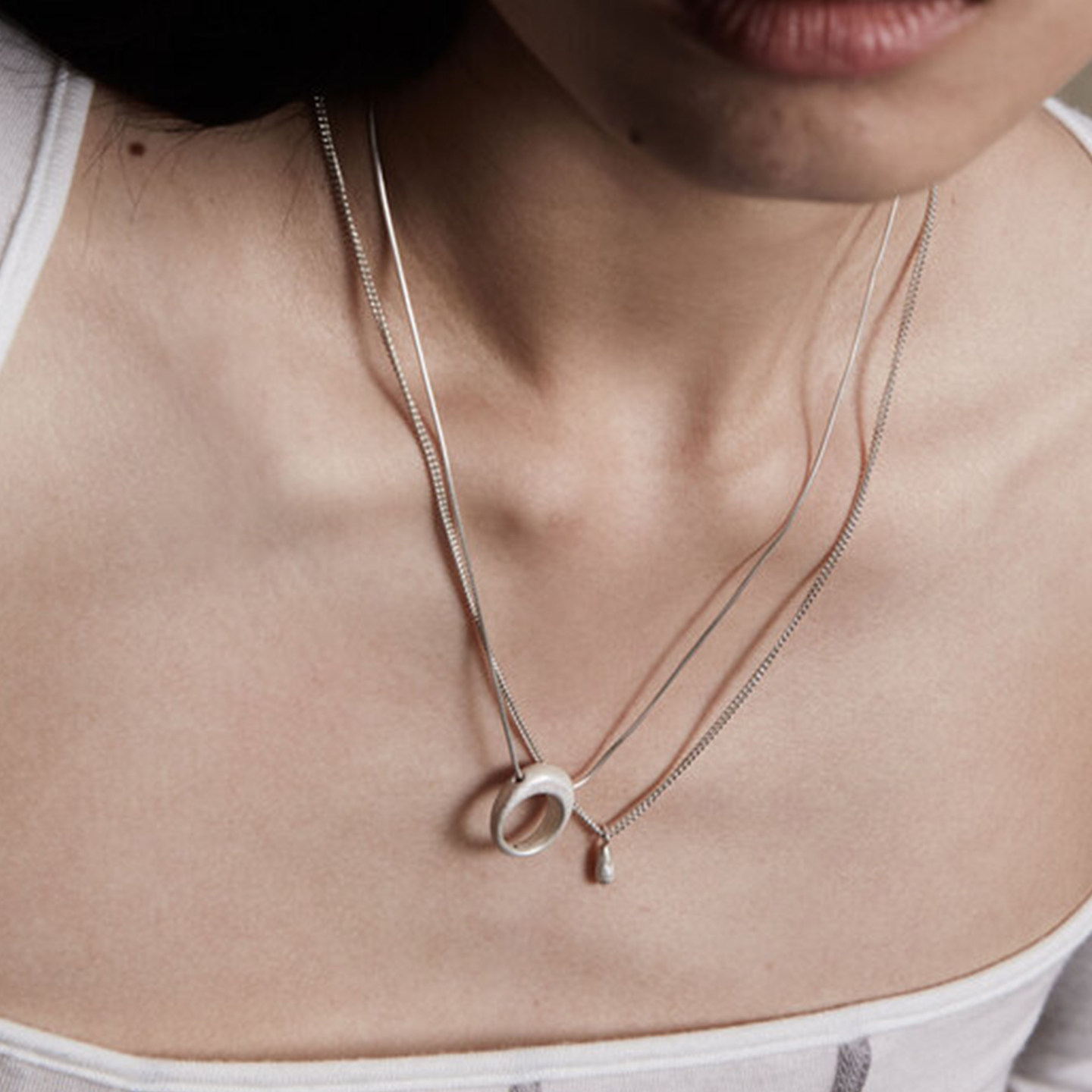 OLIOEACETO sterling silver aquamarine necklace