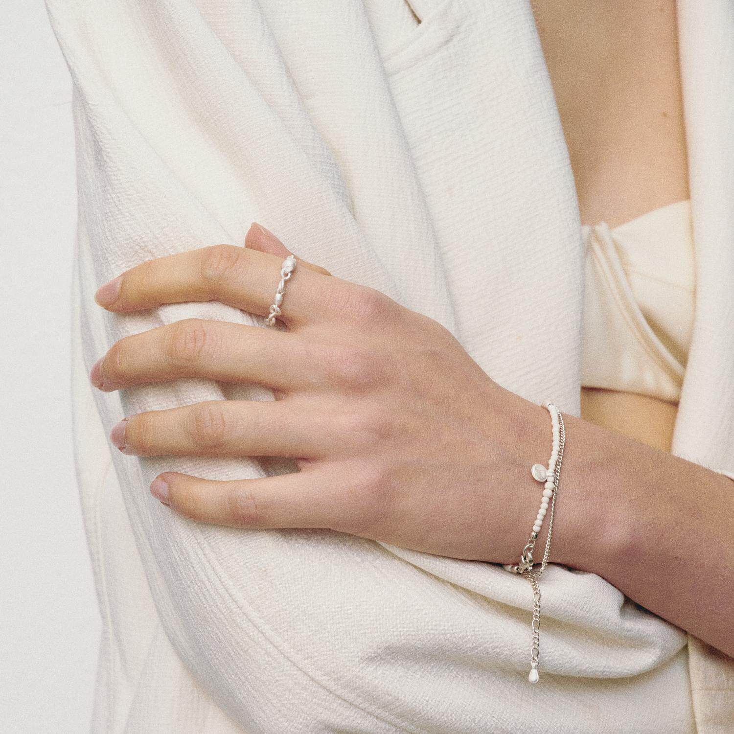 OLIOEACETO sterling silver particle ring