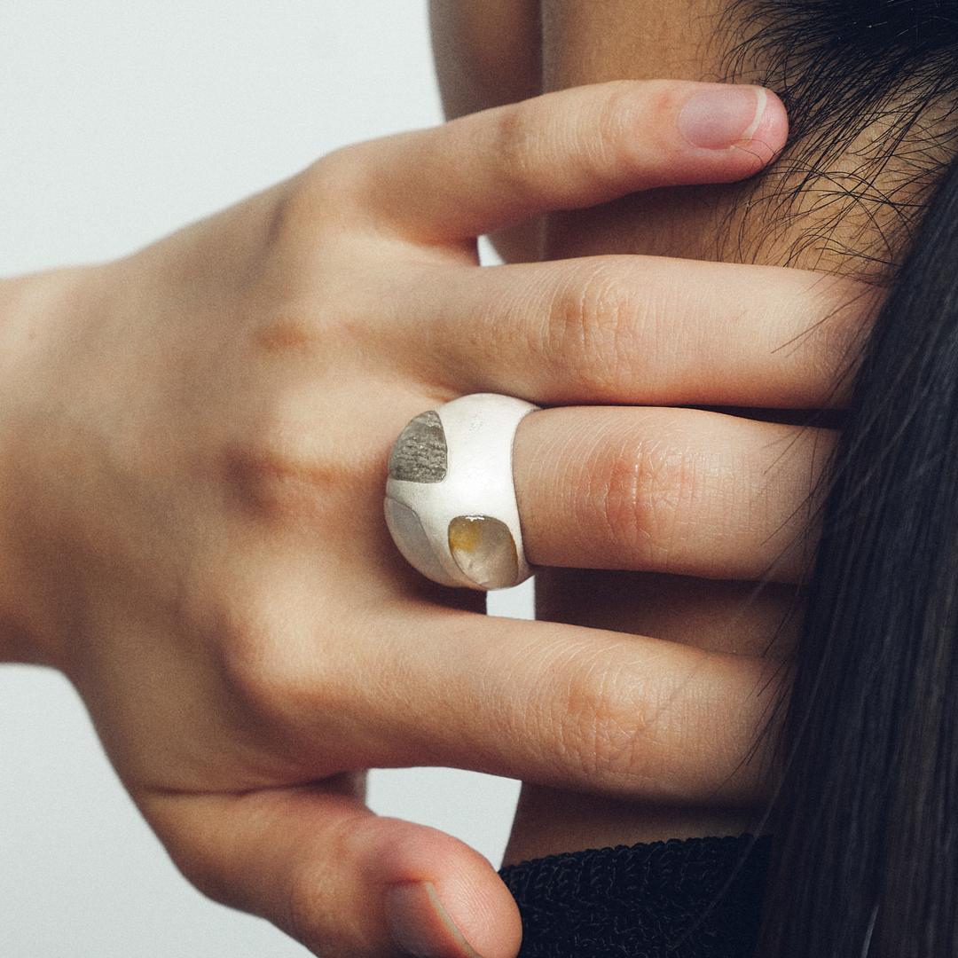 OLIOEACETO sterling silver stone ring
