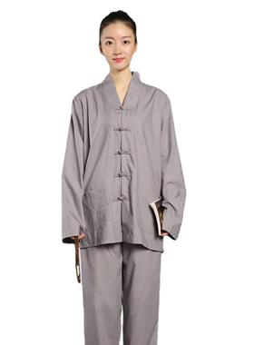 海青居士服女款朝山法会传统盘扣