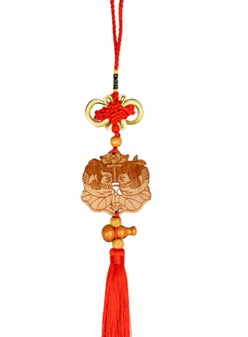 极速桃木鸳鸯床头挂件一对摆件卧室婚房饰品