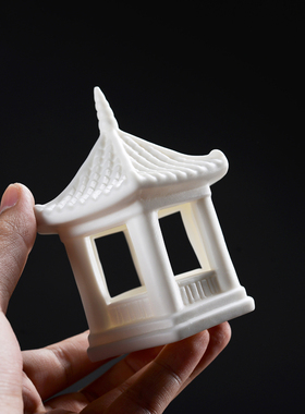 中式小亭子凉亭陶瓷家居摆件禅意盆景造景茶桌桌面装饰品茶道摆设