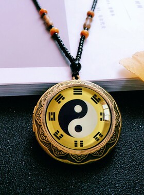 极速可以藏东西的吊坠太极八卦吊坠空心可打开装东西男女款大号挂
