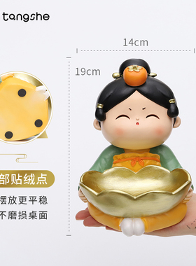 古风唐仕女入户玄关钥匙收纳摆件创意家居装饰品客厅房间桌面摆设