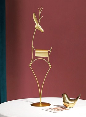 北欧轻奢金属鹿摆件创意家居客厅电视酒柜办公室装饰品摆设工艺品