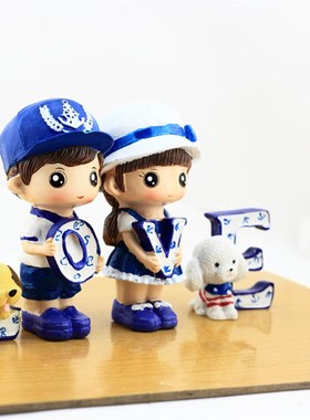 创意love海军娃娃树脂工艺品家居桌面装饰品摆件送男女生生日礼物