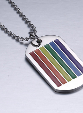 2022 Stainless Steel Circle Plate   Rainbow Necklace